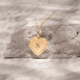 Vintage Herzanhänger mit Monogramm & Kette