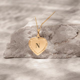Vintage Herzanhänger mit Monogramm & Kette